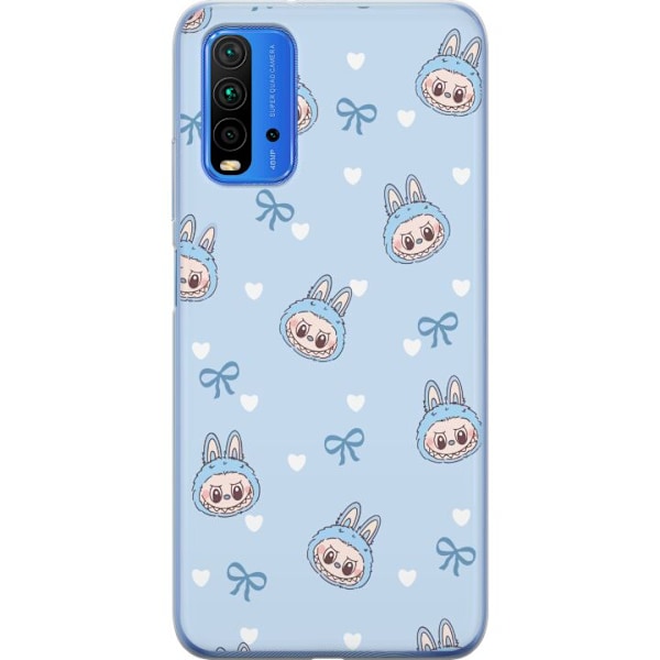 Xiaomi Redmi 9T Genomskinligt Skal Labubu Fire Spirit – Eldigt monster i rött och orange
