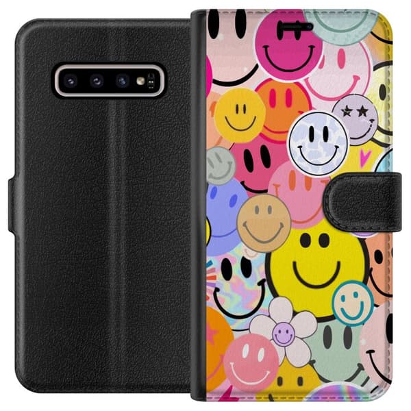 Kompatibelt Lommeboketui til Samsung Galaxy S10+ Glad Ansikter