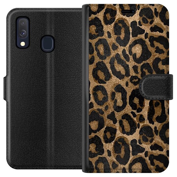 Samsung Galaxy A40 Lompakkokotelo Leopard Luxe