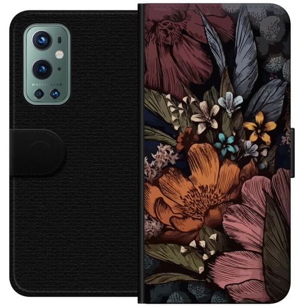 Kompatibelt Lommeboketui til OnePlus 9 Pro Vintage Blomster