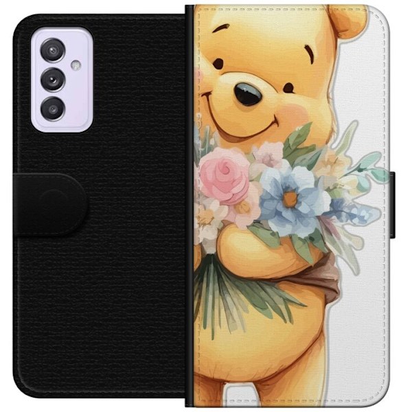 Samsung Galaxy A82 5G Tegnebogsetui Nalle Puh med blomster - klassisk børnefavorit i en blomstrende forårs miljø