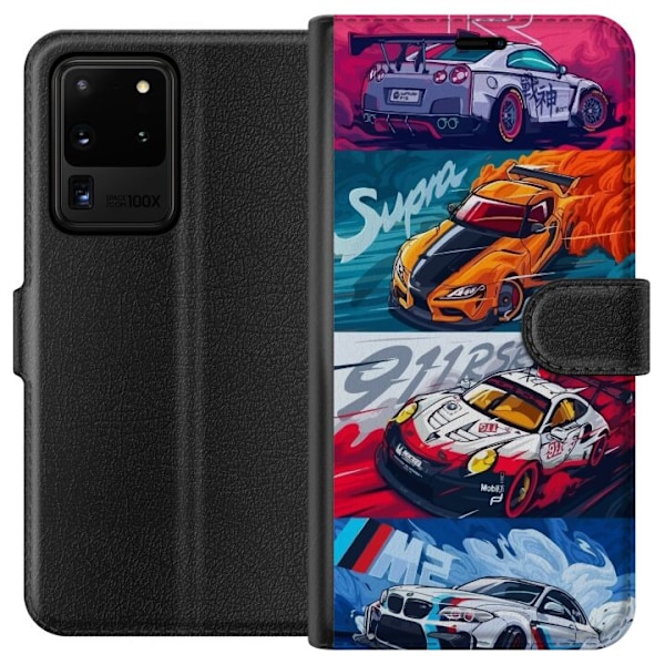 Samsung Galaxy S20 Ultra Lompakkokotelo Nopeat Autot - Piirret