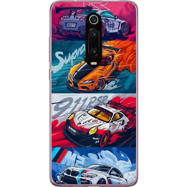 Xiaomi Mi 9T Pro  Läpinäkyvä kuori Nopeat Autot - Piirretty Kuvio Toiminnalla