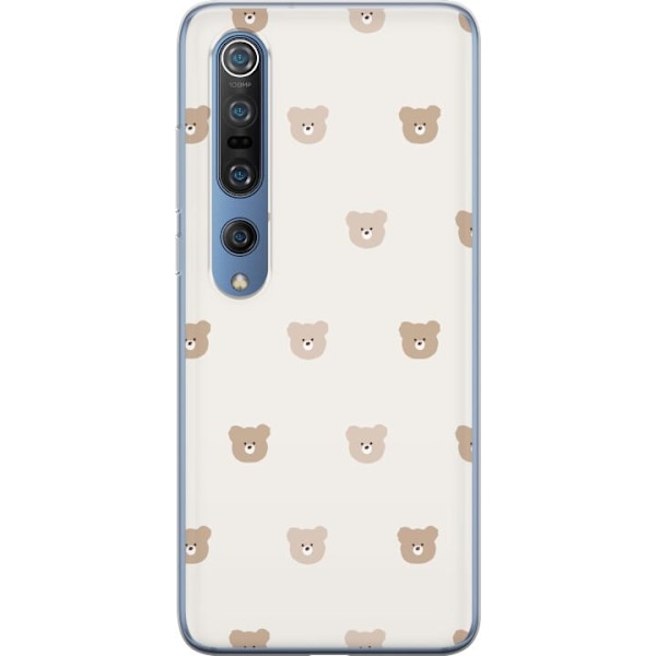 Xiaomi Mi 10 Pro 5G Läpinäkyvä kuori Teddy-tausta - söpöt teddykarhut pehmeällä taustalla