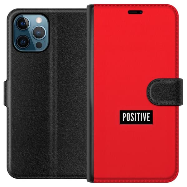 Kompatibelt Lommeboketui til Apple iPhone 12 Pro Max Positive text rød