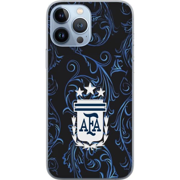 Kompatibelt Mobildeksel til Apple iPhone 13 Pro Max Argentinas AFA-emblem på mørkeblå ornamentbakgrunn blå