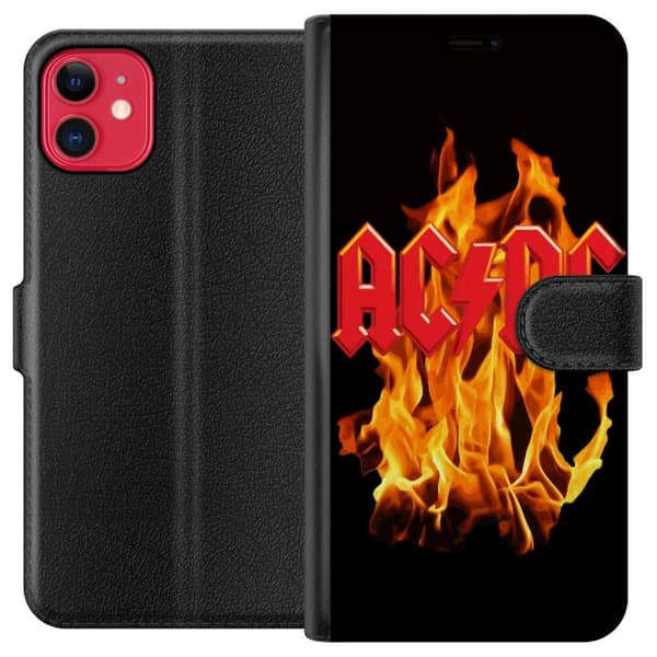 Kompatibel Tegnebogsetui til Apple iPhone 11 AC DC Ild Rockband Musik