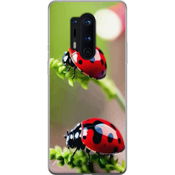 OnePlus 8 Pro Läpinäkyvä kuori Leppäkerttu Hyönteinen Onni Symboli Luontoaihe Suosittu Graafinen Motiivi Koristelu Kesäkiertue
