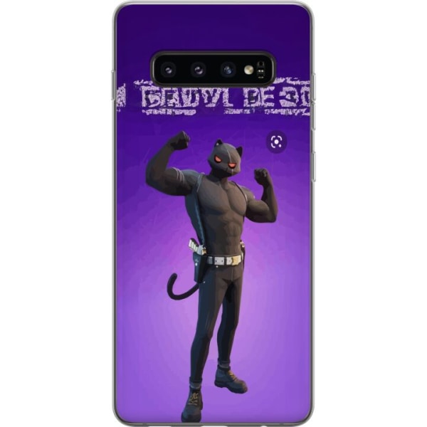 Samsung Galaxy S10 Gennemsigtig cover Fortnite - Meowscles