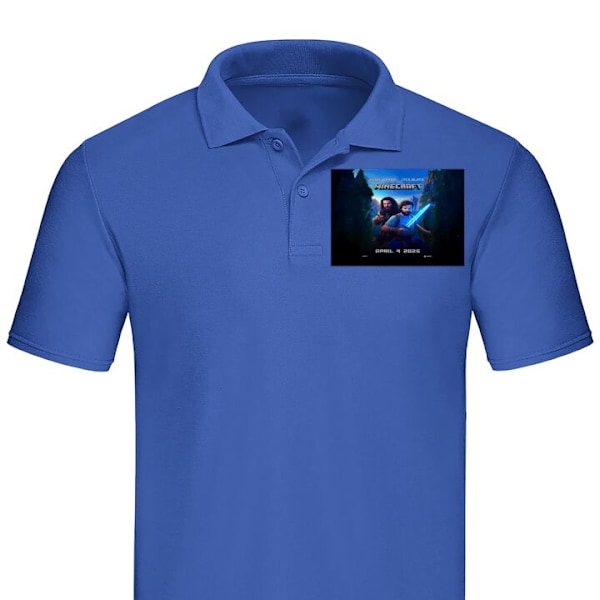 Pikeepaita Aikuisille | Tyylikäs Pikeepaita Minecraft-elokuva Sininen XX-Large