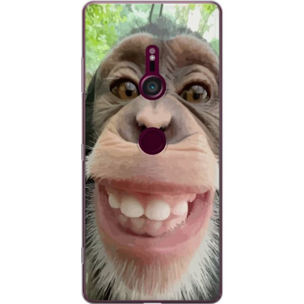 Sony Xperia XZ3 Läpinäkyvä kuori Simpanssi Selfie Rauhallinen Graafinen Suunnittelu Apinan Aihe Suosittu Urban Art Tyyli