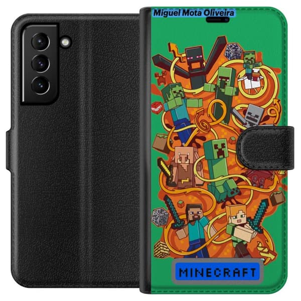 Kompatibelt Plånboksfodral till Samsung Galaxy S21+ 5G Minecraft