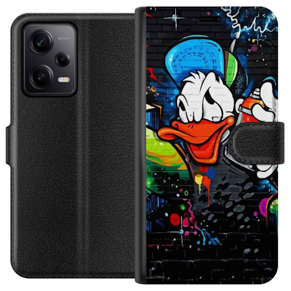 Xiaomi Redmi Note 12 Pro Lompakkokotelo Kalle Anka Graffiti Disney Design Hauska Lasten Motiivi Väri Graafinen Suosittu Sarja Ikoninen Disney-hahmo