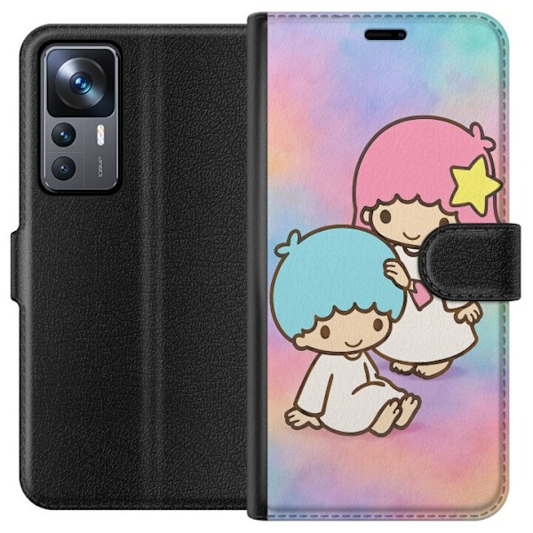 Xiaomi 12T Pro Tegnebogsetui Kawaii Sanrio Kiki Lola Little Twin Stars