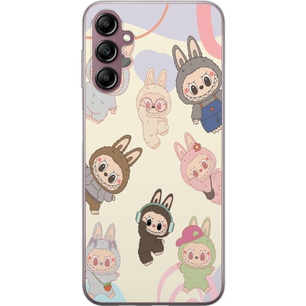 Samsung Galaxy A14 5G Genomskinligt Skal Labubu Pop Mart Kollektion Motiv Figur Samling Design Populärt Art Toy Pop Mart Kreativ Grafiskt