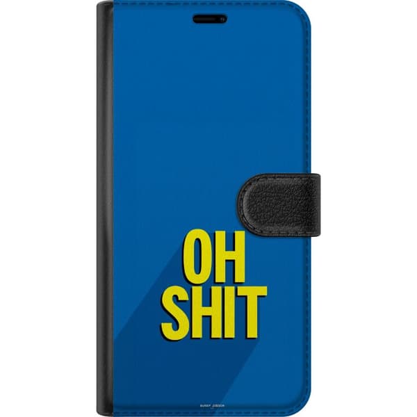 Kompatibelt Plånboksfodral till Samsung Galaxy S20 Ultra Oh Shit text blå