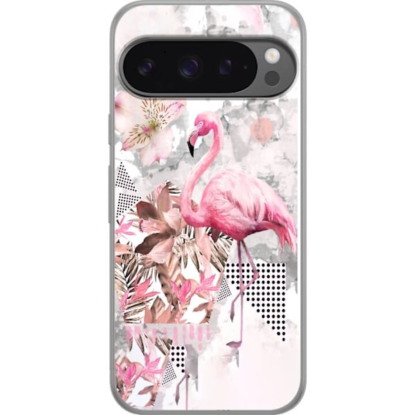 Google Pixel 9 Pro XL Läpinäkyvä kuori Flamingo