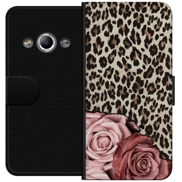 Samsung Galaxy Xcover 3 Tegnebogsetui Leopard Rosen