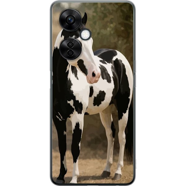 OnePlus Nord CE3 Genomskinligt Skal Vacker Häst – elegant illustration av hästmotiv