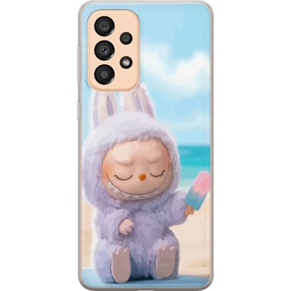 Samsung Galaxy A33 5G Läpinäkyvä kuori Labubu Vaaleanpunainen Tunnelma