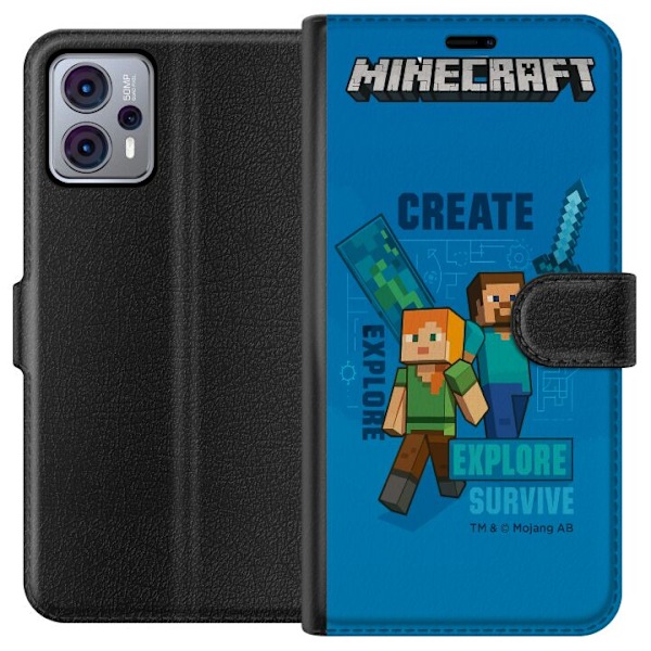 Motorola Moto G23 Plånboksfodral Minecraft Caves