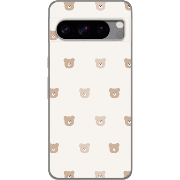 Google Pixel 8 Pro Läpinäkyvä kuori Teddy-tausta - söpöt teddykarhut pehmeällä taustalla