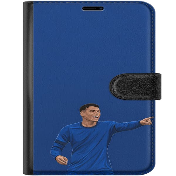 Kompatibelt Plånboksfodral till Apple iPhone Duo Silva blå - Thiago Silva i blå matchtröja mot mörkblå bakgrund blå