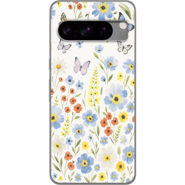 Google Pixel 8 Pro Läpinäkyvä kuori Kesäkukat
