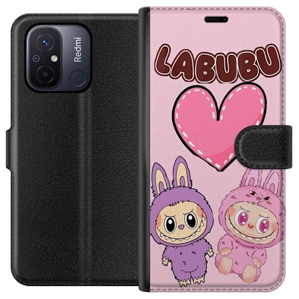 Xiaomi Redmi 12C Tegnebogsetui Labubu Pink Monster