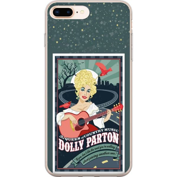 Kompatibelt Mobilskal till Apple iPhone 7 Plus Dolly Parton med gitarr och landsväg flerfärgad