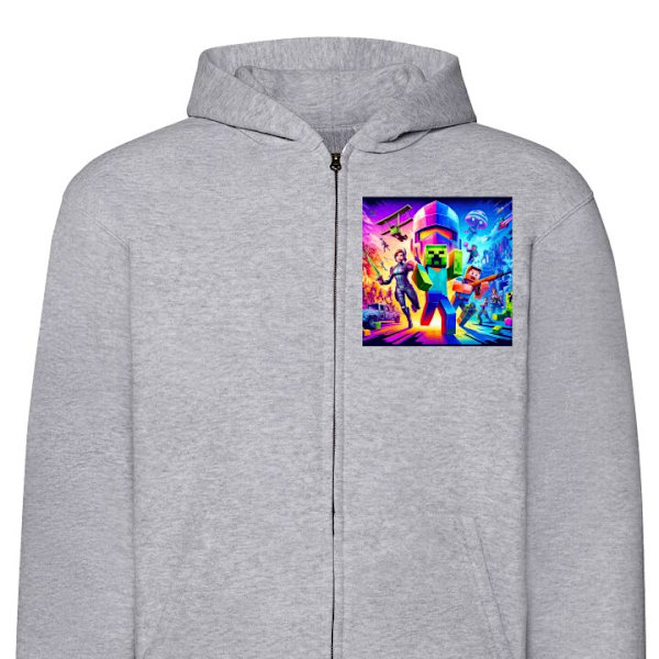 Zip-Hoodie | Hættetrøje med Lynlås til Voksne Fortnite vs M grå XL