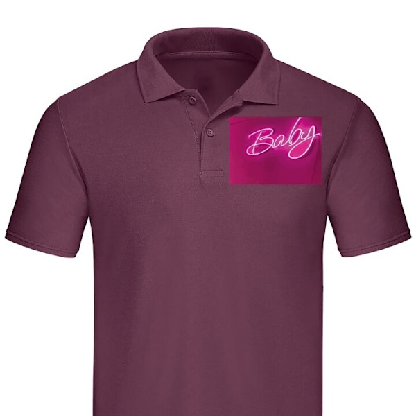 Poloshirt til Voksen | Elegant Poloshirt Babyhjerte Bordeaux Medium