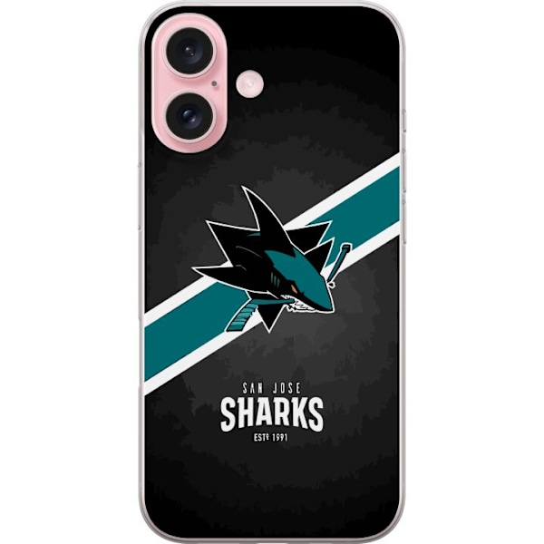 Apple iPhone 16 Läpinäkyvä kuori San Jose Sharks (NHL)