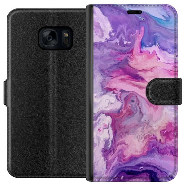 Kompatibel Tegnebogsetui til Samsung Galaxy S7 Marmor Lilla