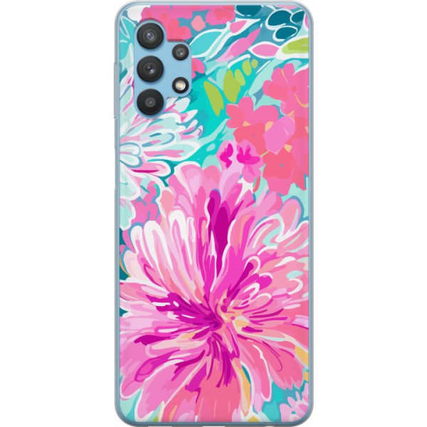 Samsung Galaxy A32 5G Gennemsigtig cover Blomsterrebs