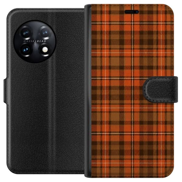 Kompatibel Tegnebogsetui til OnePlus 11R Orange efterårstartan orange