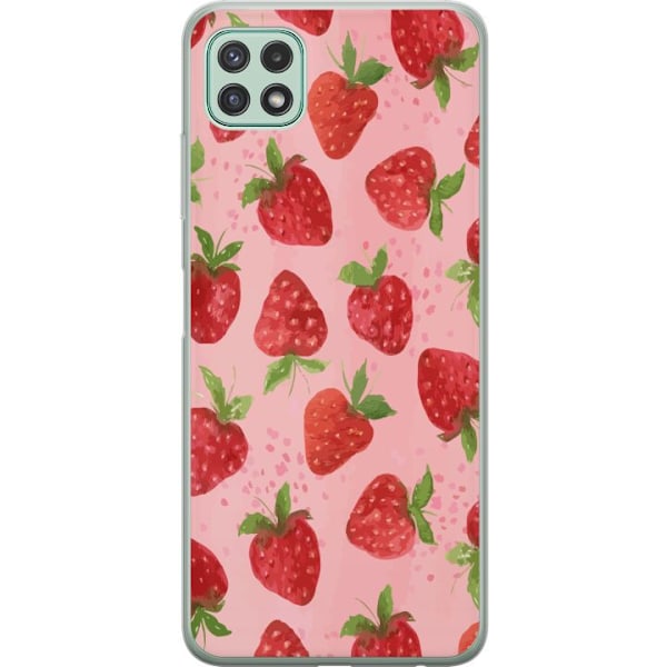 Samsung Galaxy A22 5G Läpinäkyvä kuori Mansikkahaaveet - Re