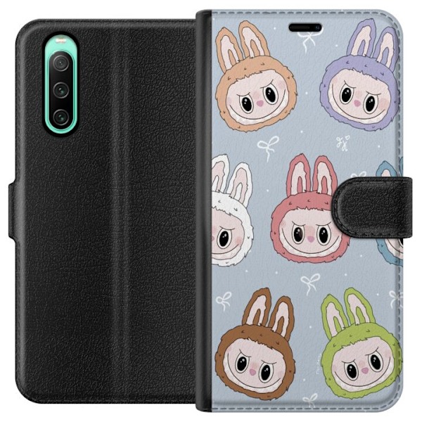 Sony Xperia 10 IV Tegnebogsetui Pastel Labubu
