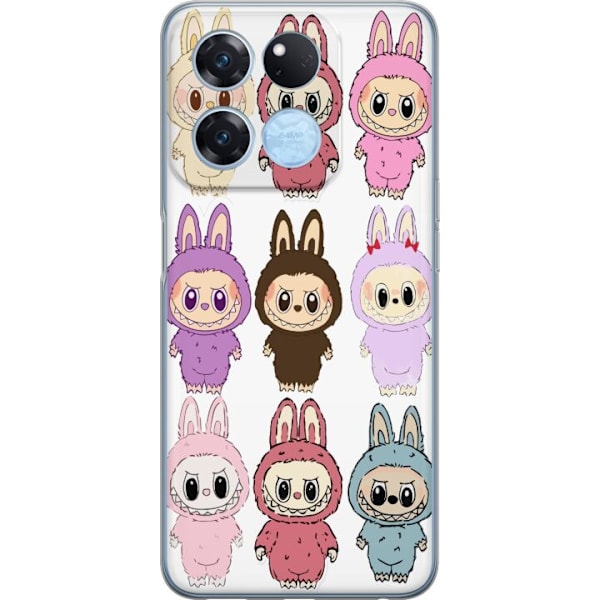 OnePlus Ace Racing Läpinäkyvä kuori Labubu Pink Monster - Popkulttuuri Kawaii-kosketuksella