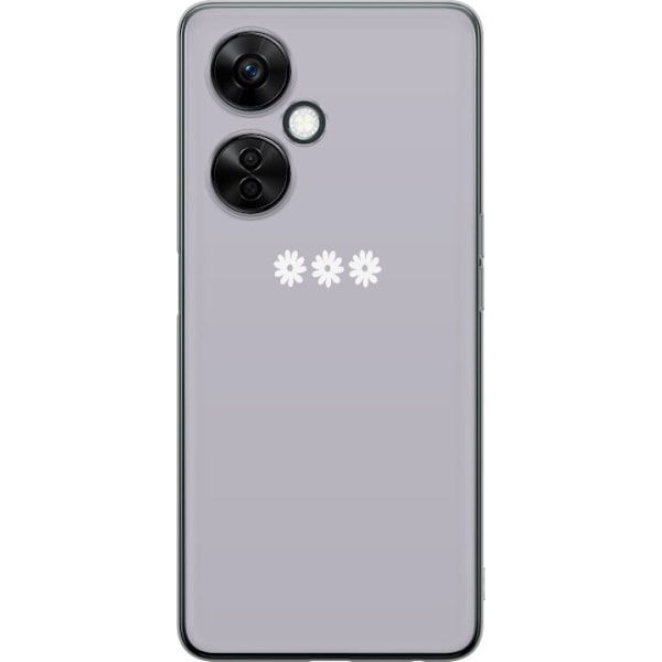 OnePlus Nord CE3 Läpinäkyvä kuori Lila Blomminimalismi - tyylikäs kukkakuva lila taustalla