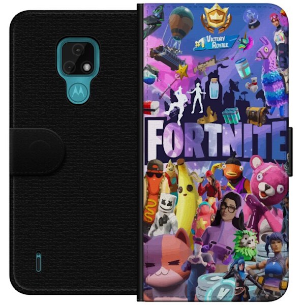 Motorola Moto E7 Lompakkokotelo Fortnite Skins Emotes Battle R