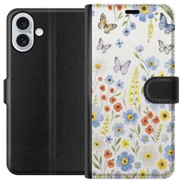Apple iPhone 16 Plus Tegnebogsetui Sommerblomster