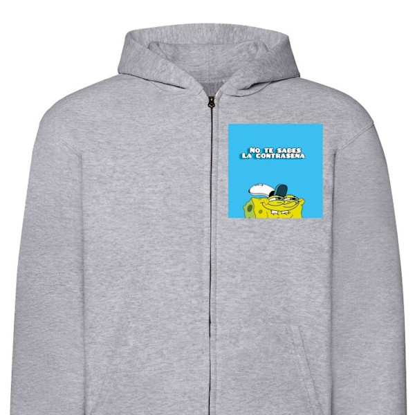 Zip-Hoodie | Huvtröja med Dragkedja för Vuxna SpongeBob Squa grå L