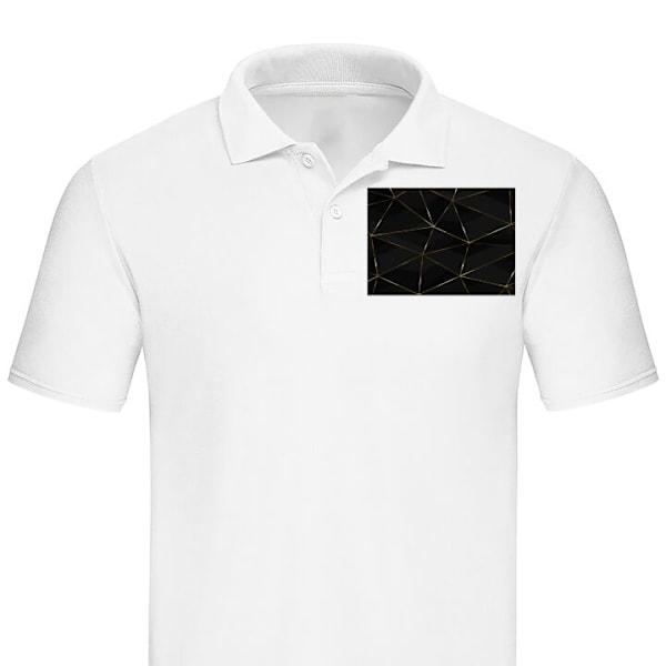 Poloshirt til Voksen | Elegant Poloshirt Luksuriøst Mønster Hvid X-Large