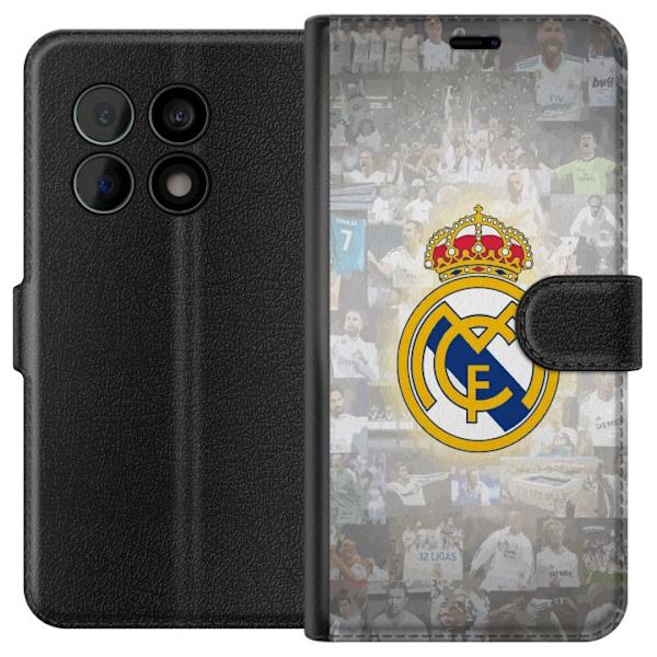 OnePlus 10 Pro Tegnebogsetui Real Madrid Emblem Fodbold Klubmærke Hvid Guld Design Champions League Mester La Liga Fans Ikonisk