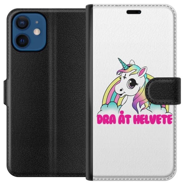 Kompatibelt Plånboksfodral till Apple iPhone 12 Unicorn - Dra Åt @!#