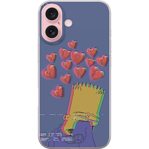 Apple iPhone 16 Läpinäkyvä kuori Bart Simpson