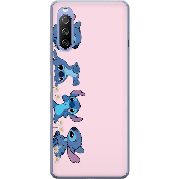 Sony Xperia 10 III Lite Genomskinligt Skal Stitch Skratt & Bus – Perfekt för Mobilskal eller Poster