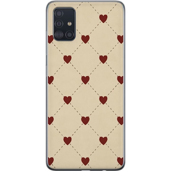 Samsung Galaxy A51 Läpinäkyvä kuori Sydänverkko
