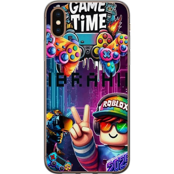 Kompatibelt Mobildeksel til Apple iPhone XS Neon gamer-kunst